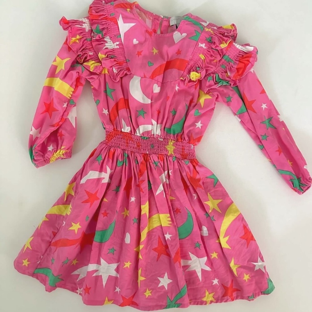 Colorful Pink Star and Moon Dress